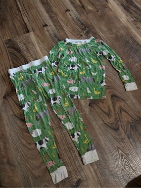 Little Sleepies 3T Green Farm Animal Pajama Set